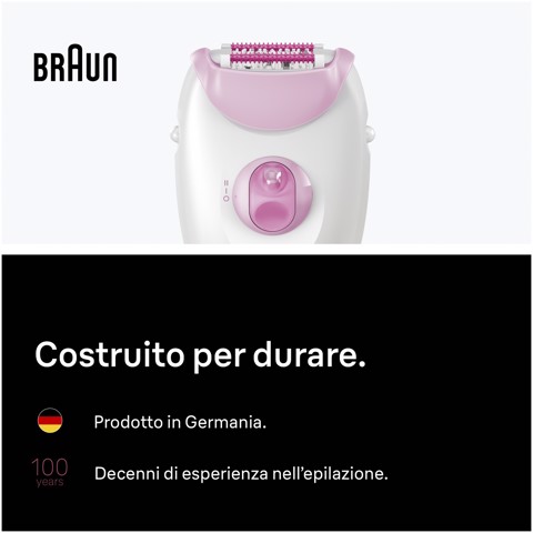 Braun Silk-épil 3 Silk·épil 3, Epilatore Con Filo, Pelle Liscia A Lungo, 3-000, Rosa