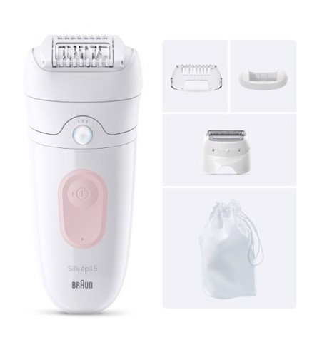 Braun Silk-épil 5 Silk·épil 5, Epilatore Wet & Dry, Rimozione Facile Dei Peli, 5-041, Rosa Flamingo