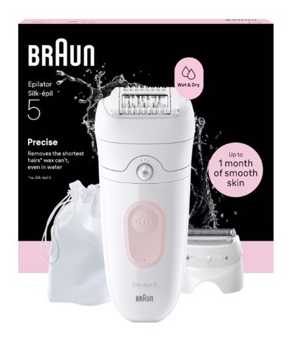 Braun Silk-épil 5 Silk·épil 5, Epilatore Wet & Dry, Rimozione Facile Dei Peli, 5-041, Rosa Flamingo