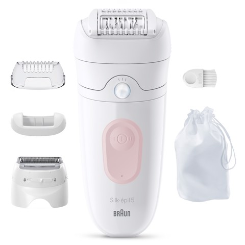 Braun Silk-épil 5 Silk·épil 5, Epilatore Wet & Dry, Rimozione Facile Dei Peli, 5-041, Rosa Flamingo