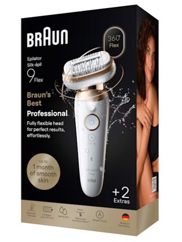 Braun Silk-épil 9 Silk·épil 9 Flex 40 pinzette Oro, Bianco