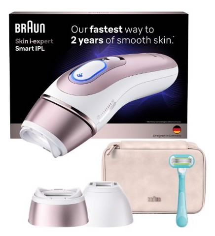 Braun Silk-expert Skin I·Expert Epilatore A Luce Pulsata Smart, Epilazione a Casa, Con App Gratuita, 2 Testine, PL7211
