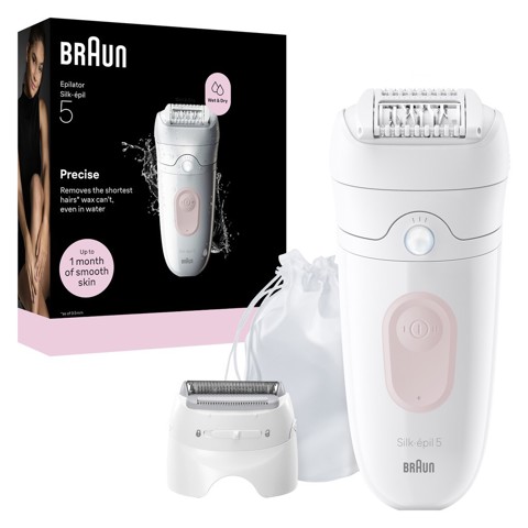 Braun Silk·épil 5, Epilatore Wet & Dry, Rimozione Facile Dei Peli, 5-041, Rosa Flamingo