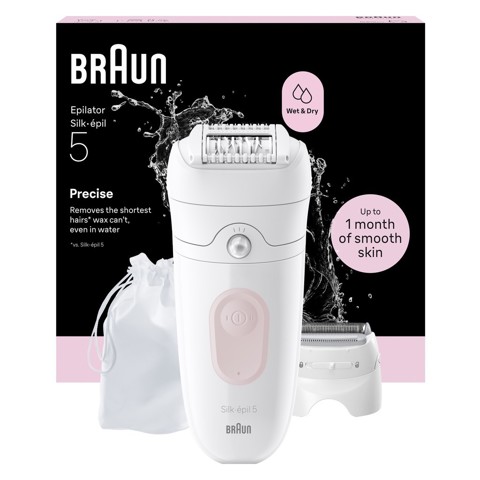 Braun Silk·épil 5, Epilatore Wet & Dry, Rimozione Facile Dei Peli, 5-041, Rosa Flamingo