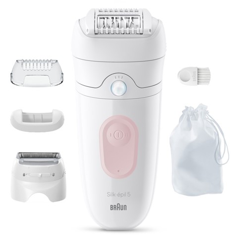 Braun Silk·épil 5, Epilatore Wet & Dry, Rimozione Facile Dei Peli, 5-041, Rosa Flamingo