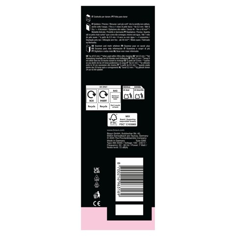 Braun Silk·épil 5, Epilatore Wet & Dry, Rimozione Facile Dei Peli, 5-041, Rosa Flamingo