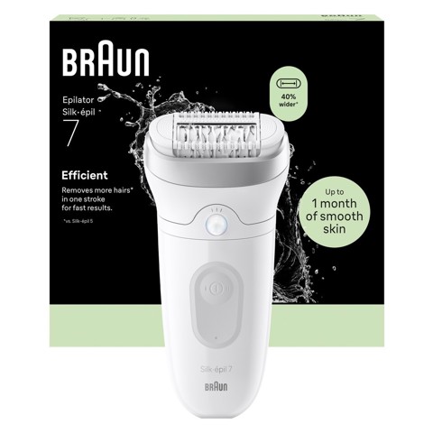 Braun Silk·épil 7, Epilatore Wet & Dry, Pelle Liscia A Lungo, 7-000, Argento