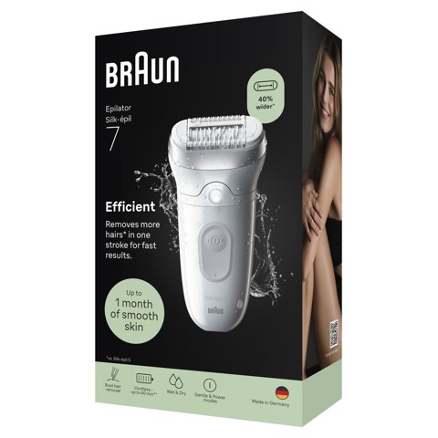 Braun Silk·épil 7, Epilatore Wet & Dry, Pelle Liscia A Lungo, 7-000, Argento