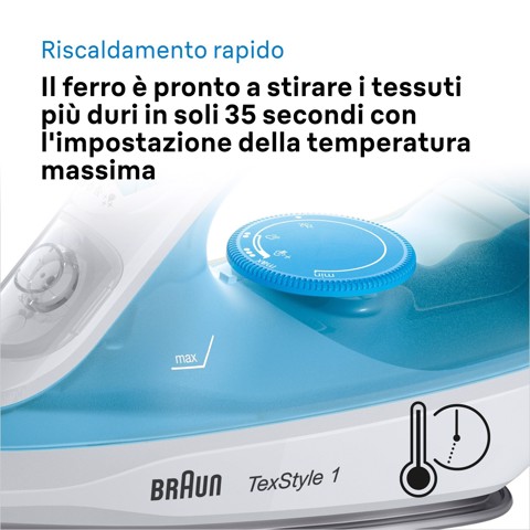 Braun TexStyle 1 FERRO A VAPORE SI1050BL