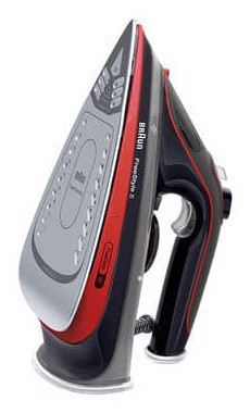 Braun TexStyle 5 - Ferro da stiro a vapore, Manico aperto ergonomico, FreeGlide3D, 2700W, 300ml, Rosso/Nero (SI5057RD)