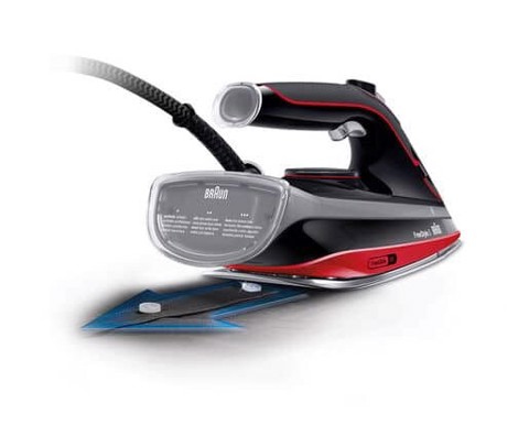 Braun TexStyle 5 - Ferro da stiro a vapore, Manico aperto ergonomico, FreeGlide3D, 2700W, 300ml, Rosso/Nero (SI5057RD)