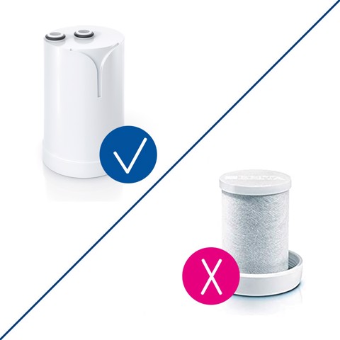 Brita ON TAP V incl. 1 x filtro acqua rubinetto V (4 mesi) - riduce cloro, PFAS, piccole particelle e metalli - indicatore durata filtro manuale