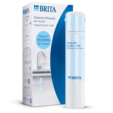 Brita Sistema filtrante mypure SLIM V-MF incl. 1x filtro (8000L) - sistema sottolavello per il tuo rubinetto per acqua buona e priva di batteri al 99,999% - con timer digitale