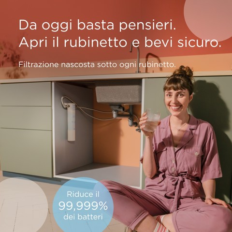 Brita Sistema filtrante mypure SLIM V-MF incl. 1x filtro (8000L) - sistema sottolavello per il tuo rubinetto per acqua buona e priva di batteri al 99,999% - con timer digitale