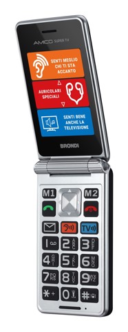 Brondi 10282060 cellulare 7,11 cm (2.8") 119 g Nero, Argento Telefono per anziani