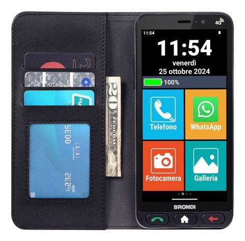 Brondi Amico Vero 4G 14,5 cm (5.7") Doppia SIM Android 14 3 GB 32 GB 2800 mAh Nero