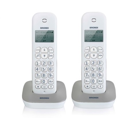 Brondi Gala Twin Telefono DECT Identificatore di chiamata Grigio, Bianco