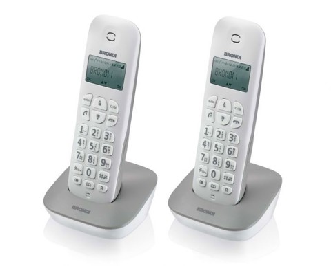 Brondi Gala Twin Telefono DECT Identificatore di chiamata Grigio, Bianco