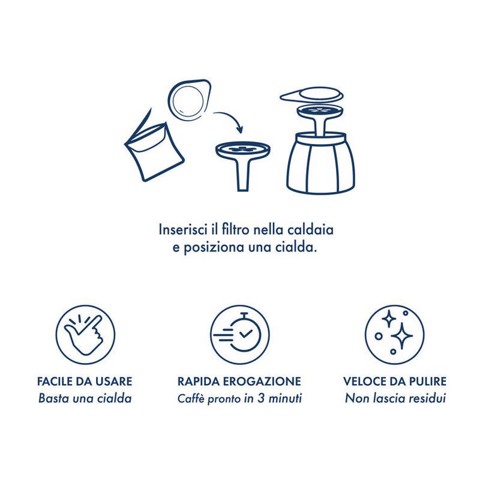 Caffè Borbone Moka Ciao Induzione - Moka compatibile con cialde ESE 44mm + 15 cialde omaggio
