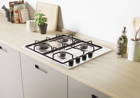 Candy CHW6LBX Acciaio inossidabile Da incasso Gas 4 Fornello(i)