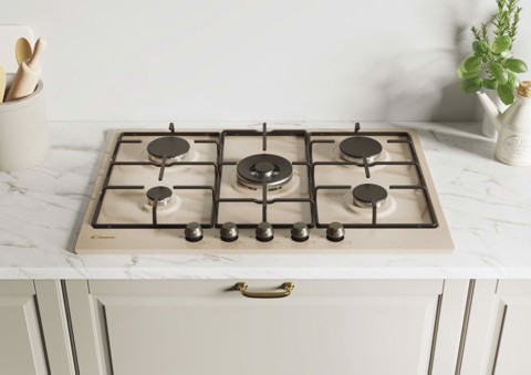 Candy Classic CHW7AV4WGT Avena Da incasso 74 cm Gas 5 Fornello(i)