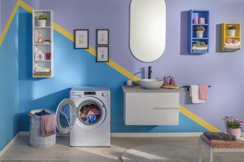 Candy COW4854TWM6/1-S lavasciuga Libera installazione Caricamento frontale Bianco D