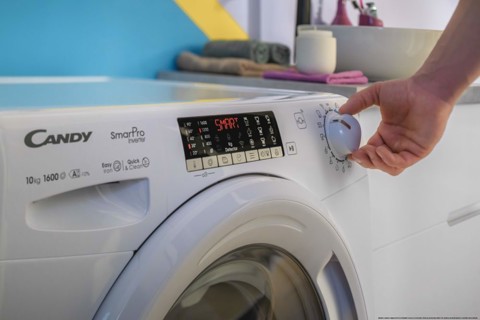 Candy COW4854TWM6/1-S lavasciuga Libera installazione Caricamento frontale Bianco D