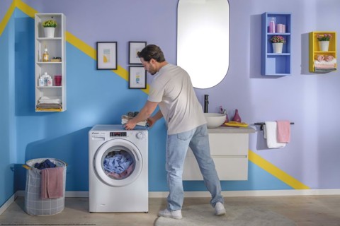 Candy COW4854TWM6/1-S lavasciuga Libera installazione Caricamento frontale Bianco D