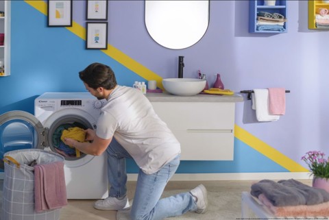 Candy COW4854TWM6/1-S lavasciuga Libera installazione Caricamento frontale Bianco D