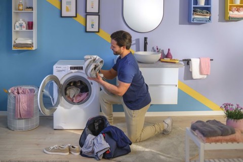 Candy COW4854TWM6/1-S lavasciuga Libera installazione Caricamento frontale Bianco D