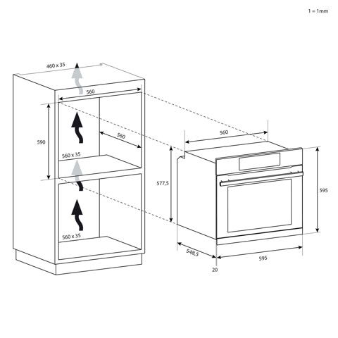 Candy Idea Forno Elettr Ventilato 65 Lt 5 funz F IDC N502IT