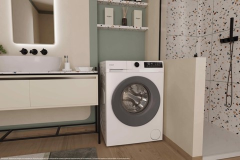 Candy ProWash 300, Lavatrice Carica Frontale 9 KG, 20% più efficente della classe A, 1400 giri, Bianco, Inverter, Fresh Vapor, 8 Cicli Rapidi, GD 49G8-S