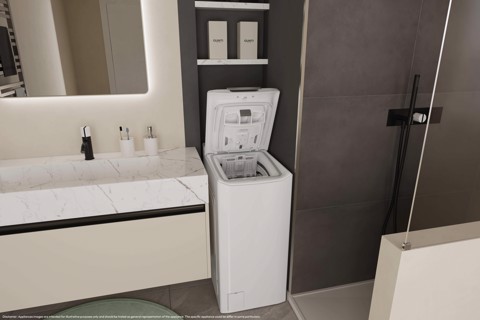 Candy ProWash 500, Lavatrice Carica dall'alto 7 KG, 10% più efficente della classe A, 1200 giri, Bianco, Inverter, Wi-Fi, Smart Wash, TCAS 276TM6-S