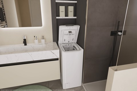 Candy ProWash 500, Lavatrice Carica dall'alto 8 KG, Classe A, 1200 giri, Bianco, Inverter, Wi-Fi, Smart Wash, TCA284TM5-S
