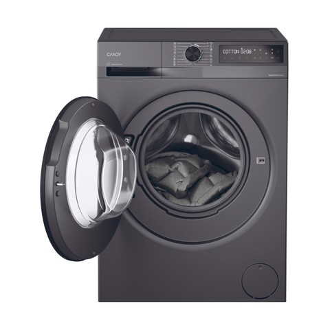 Candy ProWash 500, Lavatrice Slim 8 KG, 10% più efficente della classe A, 1400 giri, Antracite, Inverter, Vapore, Wi-Fi, Smart Wash, BR 48B6G-S