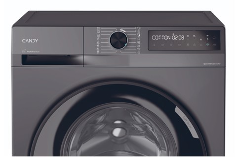 Candy ProWash 500, Lavatrice Slim 8 KG, 10% più efficente della classe A, 1400 giri, Antracite, Inverter, Vapore, Wi-Fi, Smart Wash, BR 48B6G-S