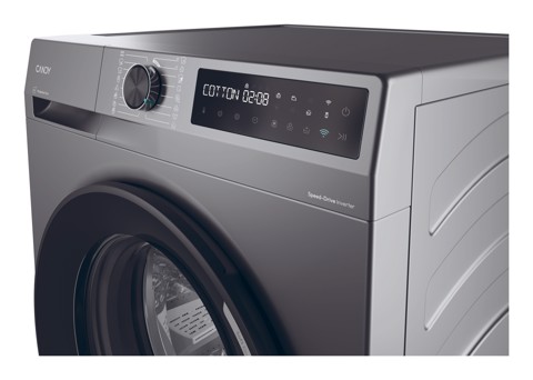 Candy ProWash 500, Lavatrice Slim 8 KG, 10% più efficente della classe A, 1400 giri, Antracite, Inverter, Vapore, Wi-Fi, Smart Wash, BR 48B6G-S