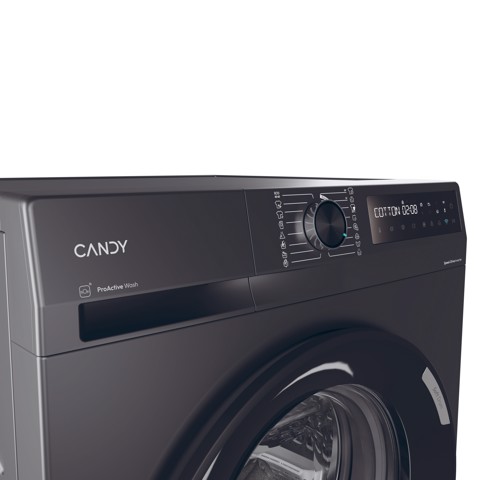 Candy ProWash 500, Lavatrice Slim 8 KG, 10% più efficente della classe A, 1400 giri, Antracite, Inverter, Vapore, Wi-Fi, Smart Wash, BR 48B6G-S