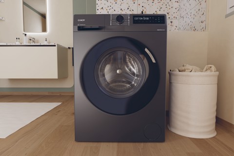 Candy ProWash 500, Lavatrice Slim 8 KG, 10% più efficente della classe A, 1400 giri, Antracite, Inverter, Vapore, Wi-Fi, Smart Wash, BR 48B6G-S