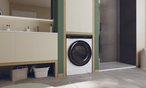 Candy ProWash 700, Lavatrice Slim 9 KG, 20% più efficente della classe A, 1400 giri, Bianco, Inverter, Vapore, Wi-Fi, BS 49SB8-S