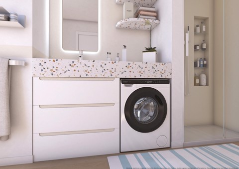 Candy ProWash 700 Mini, Lavatrice Compatta 5 KG, Classe A, 1200 giri, Bianco, Inverter, Vapore, Wi-Fi, CW50-BP12307U1-S