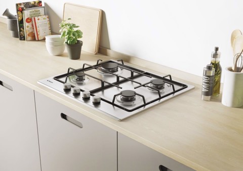 Candy Timeless CEL6PBRX Acciaio inossidabile Da incasso 59 cm Gas 4 Fornello(i)