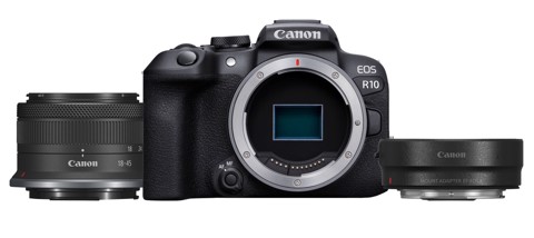Canon EOS R10 + RF-S 18-45mm F4.5-6.3 IS STM + adattatore EF- R