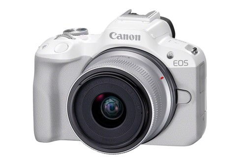Canon EOS R50, White + RF-S 18-45mm F4.5-6.3 IS STM Kit MILC 24,2 MP CMOS 6000 x 4000 Pixel Bianco