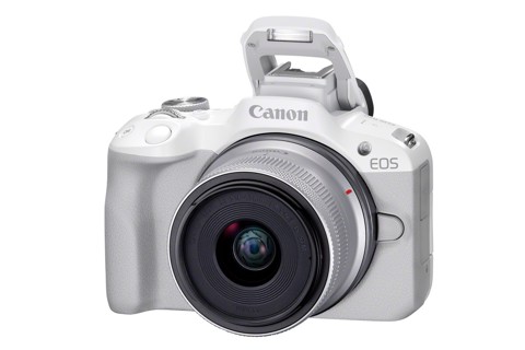 Canon EOS R50, White + RF-S 18-45mm F4.5-6.3 IS STM Kit MILC 24,2 MP CMOS 6000 x 4000 Pixel Bianco