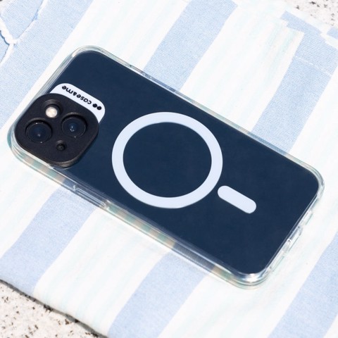 Case & Me CMCOVCAMTMSIP1561A custodia per cellulare 15,5 cm (6.1") Cover Blu, Trasparente