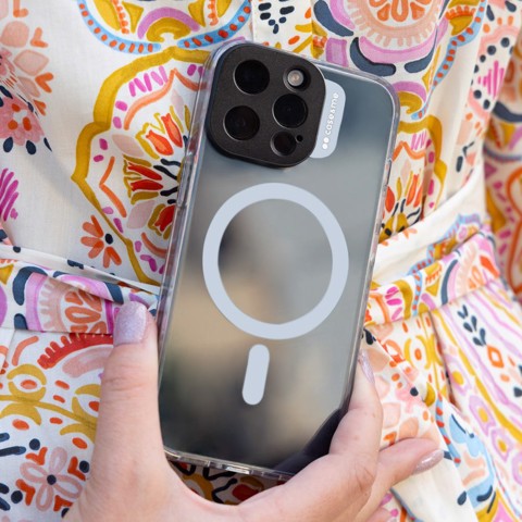 Case & Me CMCOVCAMTMSIP1561PA Cover magsafe trasparente iphone 15 pro, azzurro