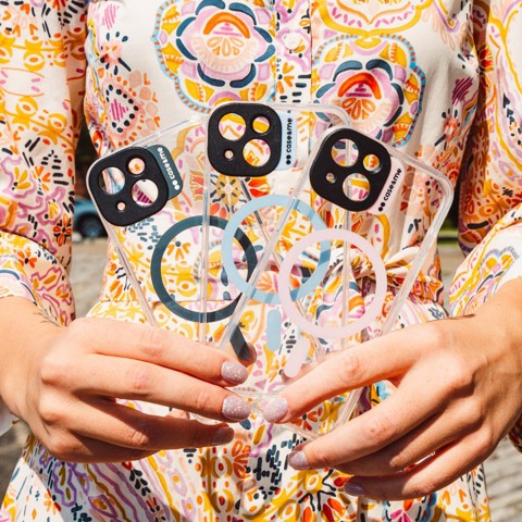 Case & Me CMCOVCAMTMSIP1567P Cover magsafe trasparente iphone 15 plus, rosa