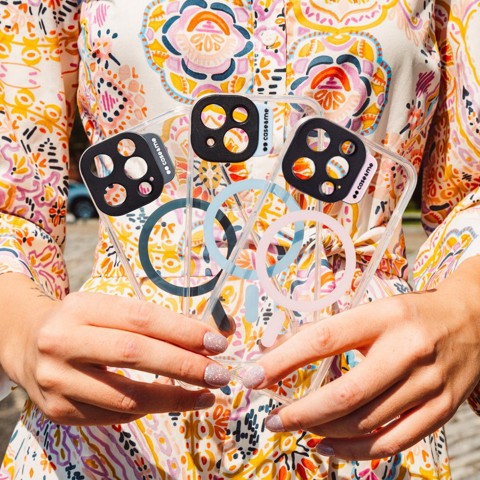 Case & Me CMCOVCAMTMSIP1567PK Cover magsafe trasparente iphone 15 pro max,nero