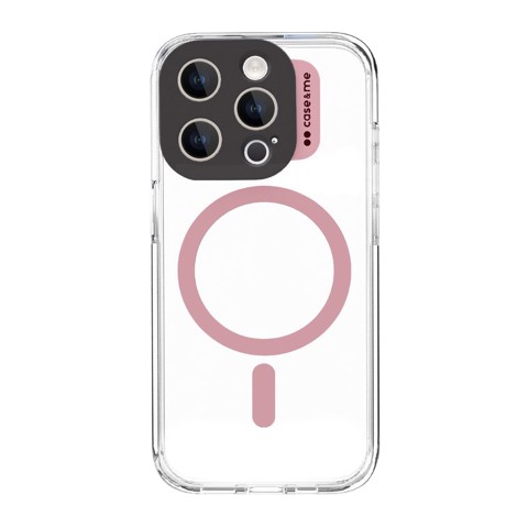 Case & Me CMCOVCAMTMSIP1567PP Cover magsafe trasparente iphone 15pro max, rosa